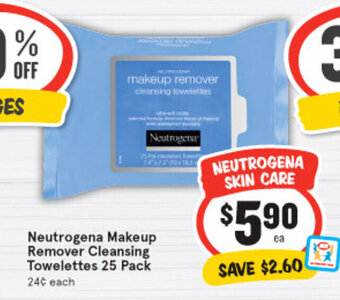 IGA Neutrogena Makeup Remover Cleansing Towelettes 25 Pack offer