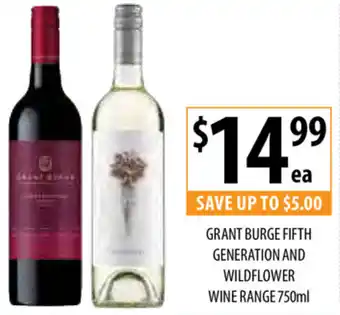 Grant Burge Fifth Generation and Wildflower Wine Range 750ml