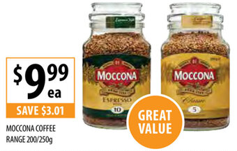 Supabarn Moccona Coffee Range 200/250g offer