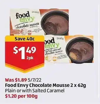 ALDI Food Envy Chocolate Mousse offer