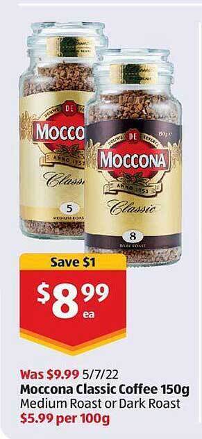 aldi moccona coffee 400g