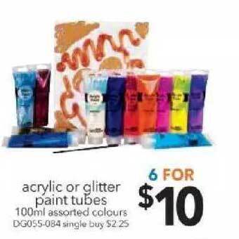 Cheap as Chips Acrylic Or Glitter Paint Tubes offer