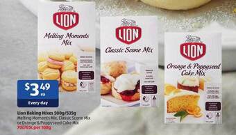 ALDI Lion Baking Mixes 500g 535g offer