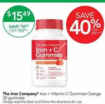 Terry White The Iron Company Iron + Vitamin C Gummies Orange 30 Gummies offer