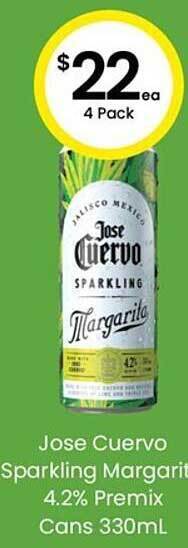 The Bottle O Jose Cuervo Sparkling Margarita 4.2% Premix Cans offer