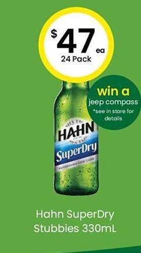 The Bottle O Hahn Superdry Stubbies offer