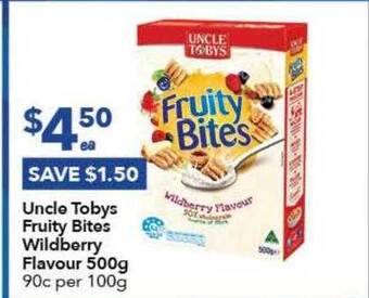 Ritchies Uncle Tobys Fruity Bites Wildberry Flavour offer