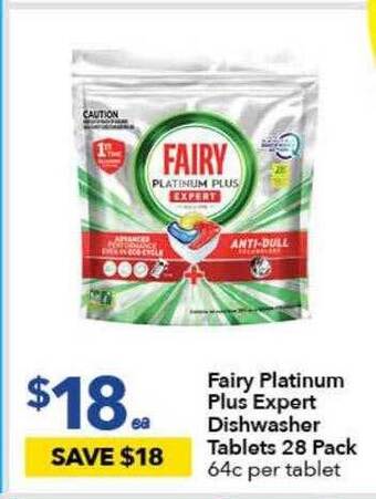 Ritchies Fairy Platinum Plus Expert Dishwasher Tablets 28 Pack offer
