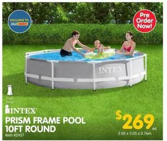 Clark Rubber Intex Prism Frame Pool 10ft Round offer