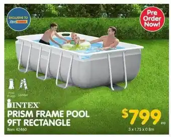 Clark Rubber Intex Prism Frame Pool 9ft Rectangle offer