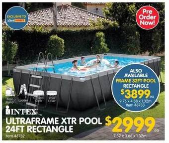 Clark Rubber Intex Ultraframe Xtr Pool 24ft Rectangle offer