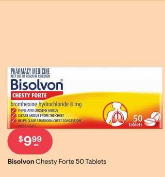 Discount Drug Stores Bisolvon Chesty Forte 50 Tablets offer