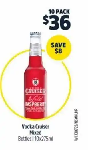 BWS Vodka Cruiser Mixed Bottles | 10x275ml offer