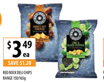 Supabarn Red Rock Deli Chips Range 150-165g offer