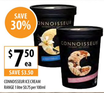Supabarn Connoisseur Ice Cream Range 1 Litre offer