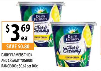 Dairy Farmers Thick and Creamy Yoghurt Range 600g