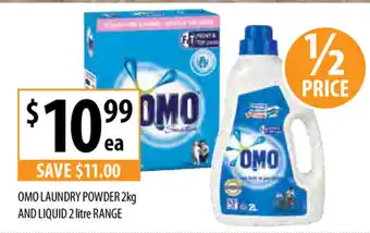 Supabarn OMO Laundry Powder 2kg and Liquid 2 Litre Range offer