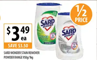 Supabarn Sard Wonder Stain Remover Powder Range 900g-1kg offer