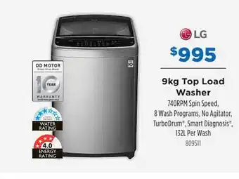 Betta 9kg Top Load Washer Lg offer