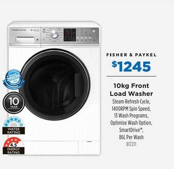 Betta Fisher & Paykel 10kg Front Load Washer offer