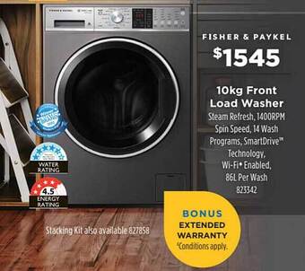 Betta Fisher & Paykel 10kg Front Load Washer offer
