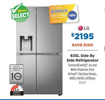 Betta Lg 635l Side By Side Refrigerator offer