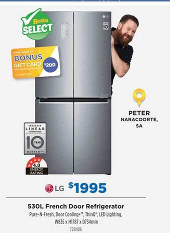 Betta Lg 530l French Door Refrigerator offer