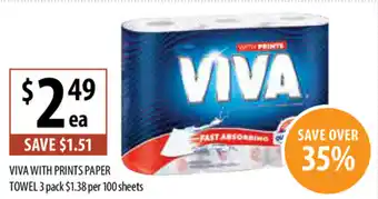 Supabarn Viva With Prints Paper Towels 3 Pack offer