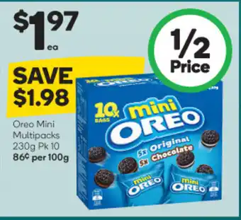 Woolworths Oreo Mini Multipacks 230g Pk 10 offer