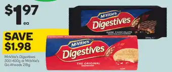McVite's Digestives 300-400g or McVite's Go Aheads 218g