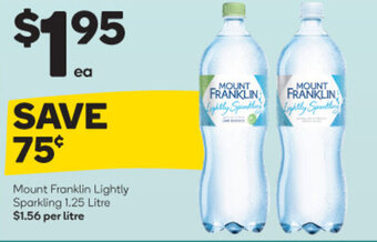 Woolworths Mount Franklin Lightly Sparkling 1.25 Litre offer