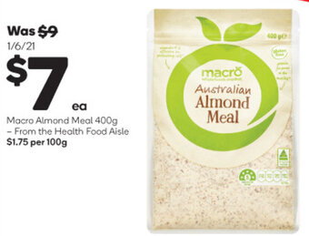 Woolworths Macro Almond Meal 400g offer