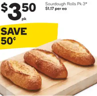 Woolworths Sourdough Rolls Pk 3 offer