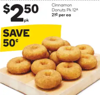 Woolworths Cinnamon Donuts Pk 12^ offer
