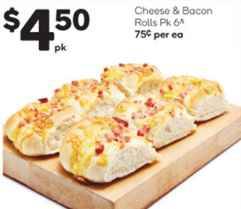 Woolworths Cheese & Bacon Rolls Pk 4^ offer