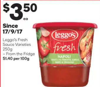 Woolworths Leggo's Fresh Sauce Varieties 250g offer