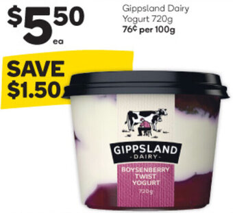 Woolworths Gippsland Dairy Yogurt 720g offer