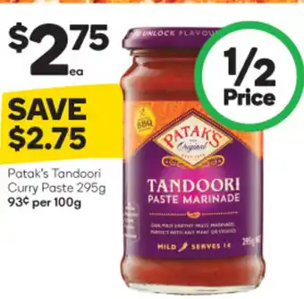 Woolworths Patak's Tandoori Curry Paste 295g offer