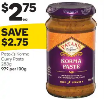 Patak's Korma Curry Paste 283g