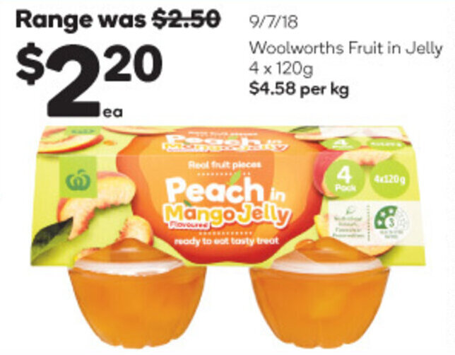 Woolworths Fruit in Jelly 4x120g offer at Woolworths