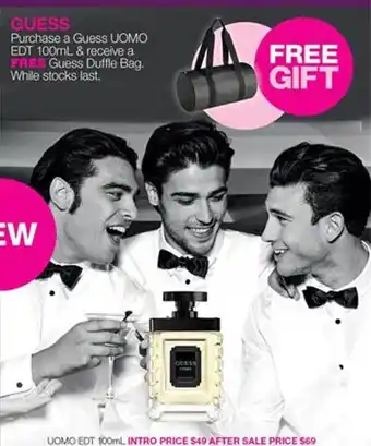 Priceline Guess UOMO EDT 100mL + Guess Duffle Bag offer