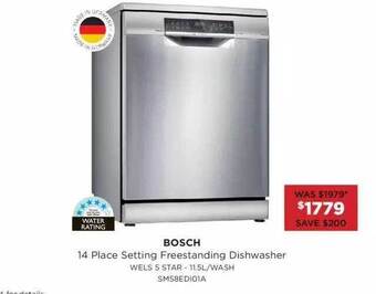 Bing Lee Bosch 14 Place Setting Freestanding Dishwasher offer