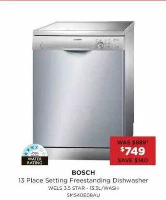 Bing Lee Bosch 13 Place Setting Freestanding Dishwasher offer