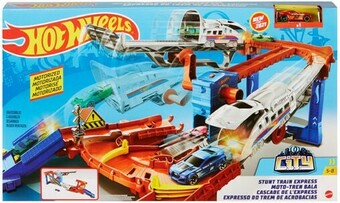BIG W Hot Wheels Stunt Train Express Motorized City Playset offer