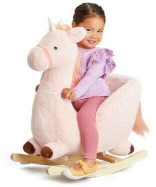 BIG W Joy Ride Unicorn Soft Plush Rocker offer