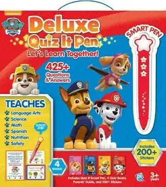 BIG W Quiz-It Pen, Standing Box W'Stickers: PAW Patrol offer