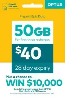 Optus $40 Starter Pack#*