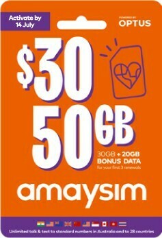 BIG W Amaysim $30 Starter Pack×* offer