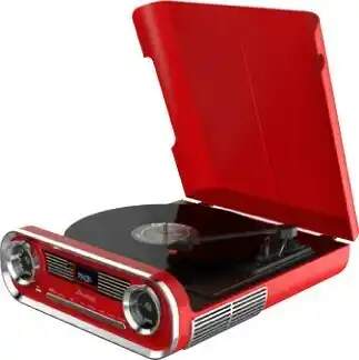 Brooklyn Retro Turntable - Red
