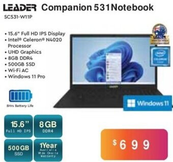 Leader Computers Leader Companion 531 Notebook offer